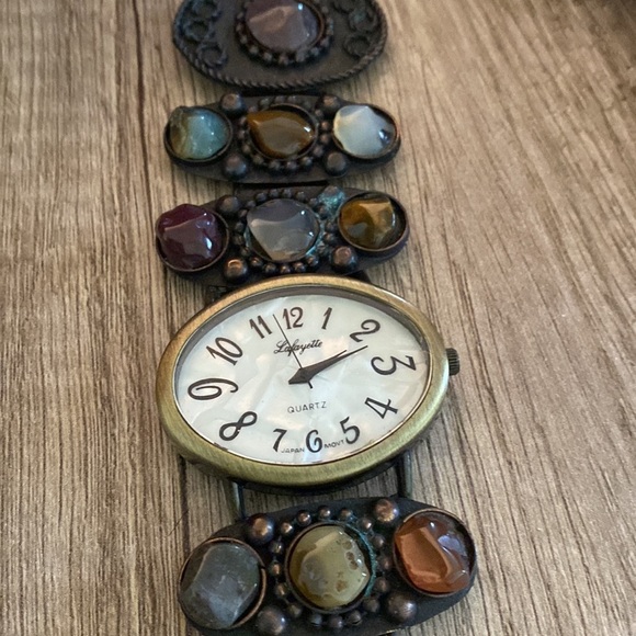 Warmtones bedecked this  Lafayette watch with Quartz movement EUC Needs battery - Picture 2 of 7